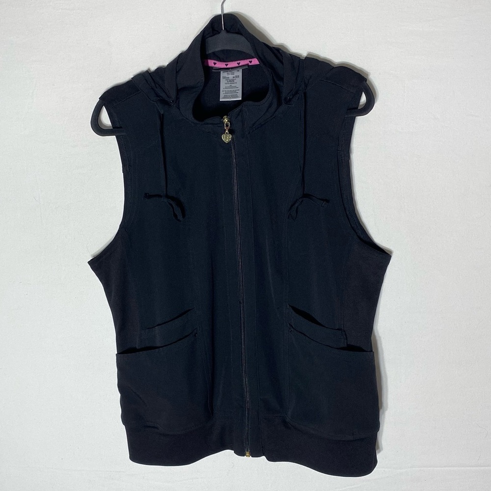 HeartSoul Black Break on Through HS500 In-Vested Love Solid Scrub Vest L